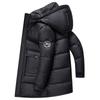 New Winter White Duck Down Hooded Down Jacket for Men Thickened Youth Trendy Down Jacket Mid-length Cold-proof Jacket