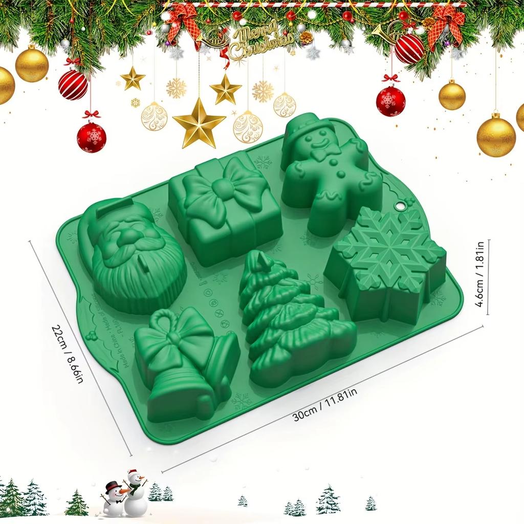DIY Christmas Silicone Molds Chocolate Candy Baking Molds Set for Mini Cakes Handmade Soap Chocolate Jello Candy and Candles