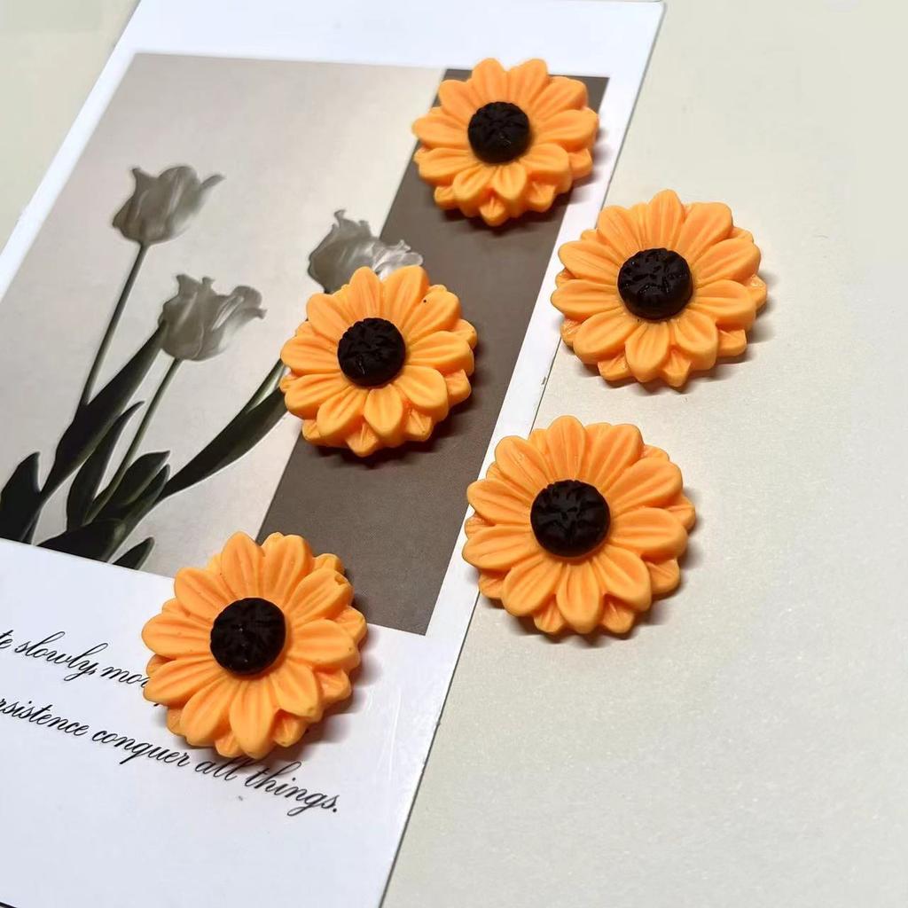 5 шт. Магнит-подсолнух из смолы, прочный магнит для кухни и холодильника/органайзер для офиса, подходит для праздничных подарков и домашнего декора