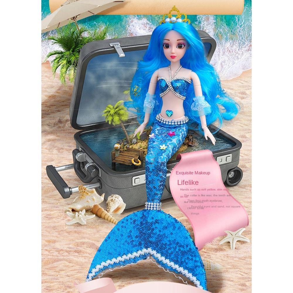 Красивая кукла-русалочка 42 см с морским коньком, подарочный набор с волшебной палочкой, детские подарки на день рождения