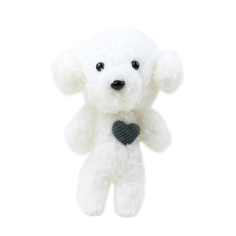 Cute Miniature Teddy Dog Plush Keyring Stuffed Poodle Toy Heart-shaped Puppy