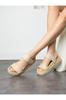 Women's Casual Sandals Beige Elastic Velcro Soft Non-Slip Sole Summer Shoes 