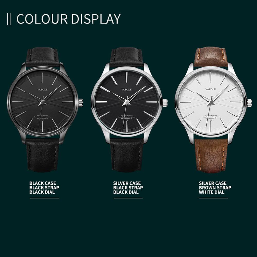 YAZOLE 512 Quartz Watch Men's Minimalist Casual Leather Strap Gift Watch Men's Watch relogio masculino