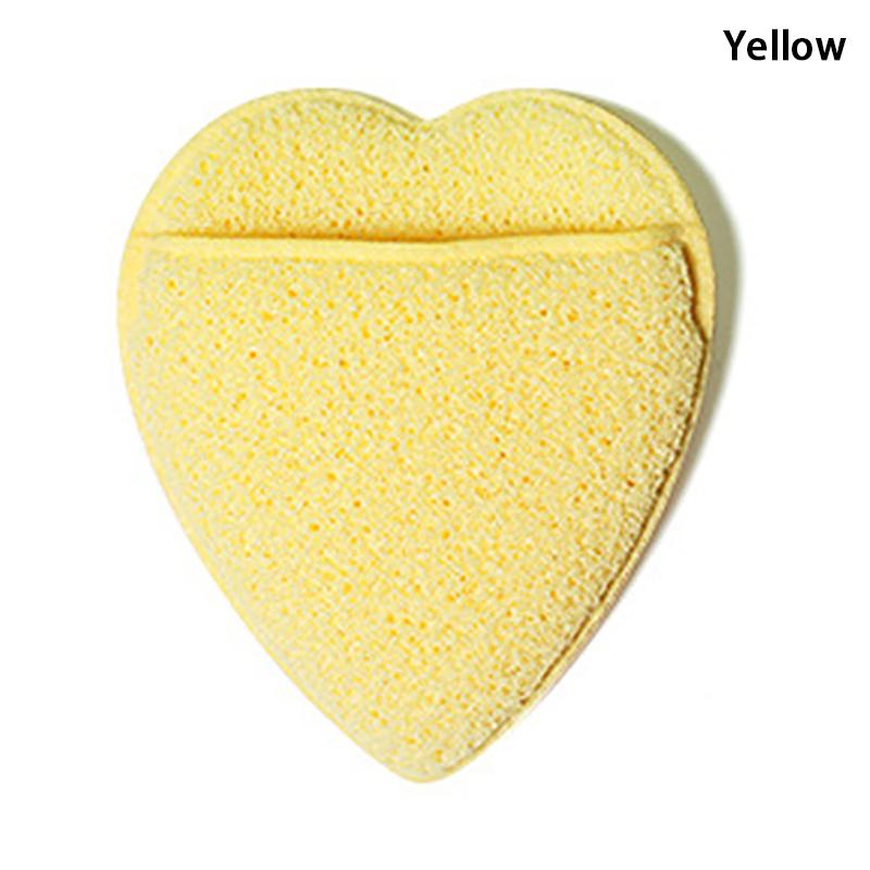 Heart Shape Sponge Facial Deep Cleaning Puff Dust Remove Soft Sponge Exfoliating Face Skin Cleansing Massage Puff Skin Care Tool