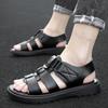 Fashion Summer Men's Sandals 2024 Fashion Breathable and Comfortable Beach Shoes Thick Sole Outdoor Men Sandals Leather Sandal Male Shoe
