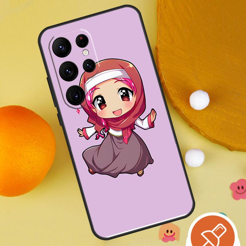 Muslim Arabic Hijab Girl Phone Case For Samsung Galaxy S25 Ultra S23 S22 S21 Ultra S9 S10 S20 Plus S24 FE Funda Cover