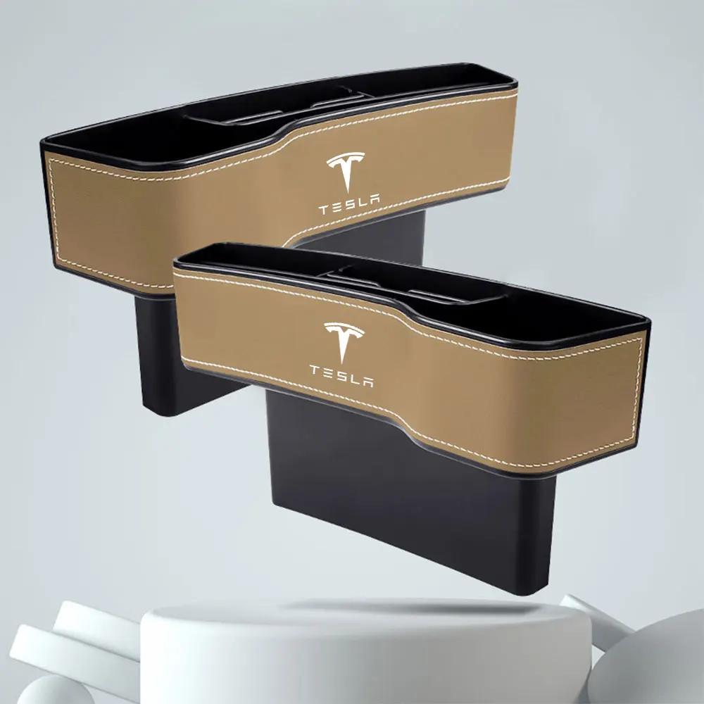 Car Sticker 2025 Hot For Tesla Model 3 Model Y S X Roadster Cybertruck Juguete SpaceX Car Leather Seat Crevice Storage Box Gap S