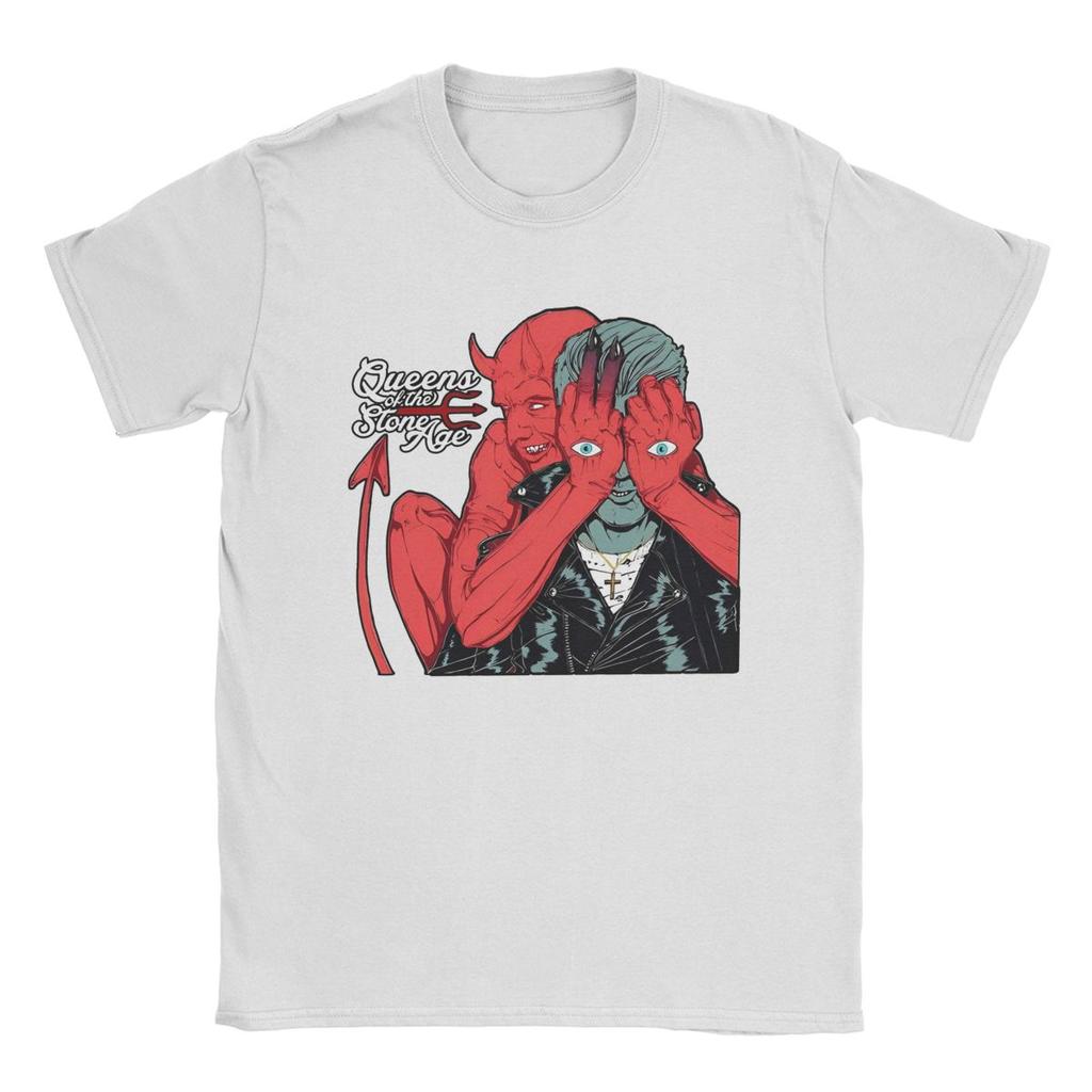 Men Queens Of The Stone Age Band T Shirts Cotton Clothes Vintage Short Sleeve O Neck Tee Shirt Plus Size T-Shirts