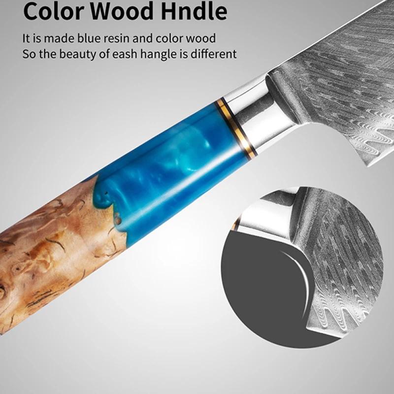 Профессиональный 5-дюймовый универсальный нож с лезвием из дамасской стали VG-10, нож для чистки овощей и фруктов, небольшие кухонные ножи