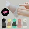 5 пар женских хлопковых носков, повседневные дышащие короткие носки и удобные носки-лодочки для девочек с низкой посадкой
