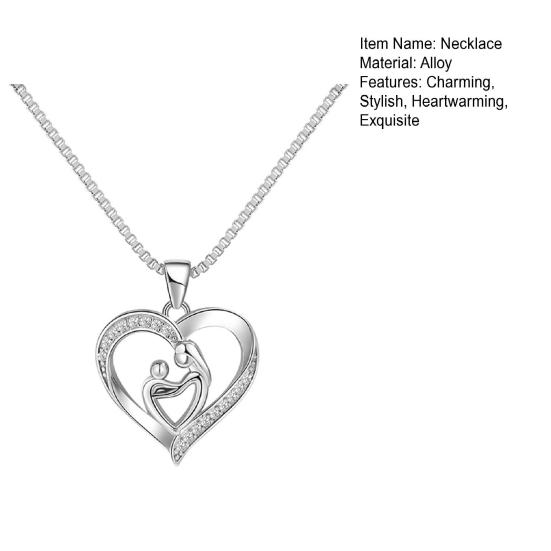 Mother And Daughter Son Love Heart Pendant Necklace Mother's Day Jewelry Gifts for Grandmother Mom Daughter Wife