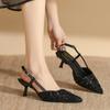 Летние женские босоножки с острым носком на высоком каблуке, удобные сексуальные женские туфли, модные босоножки для вечеринок на плоской подошве, Zapatos De Mujer