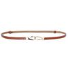 Classic Leather Dress Belt For Women With Alloy Clasp And Smooth Finish For Formal Wear