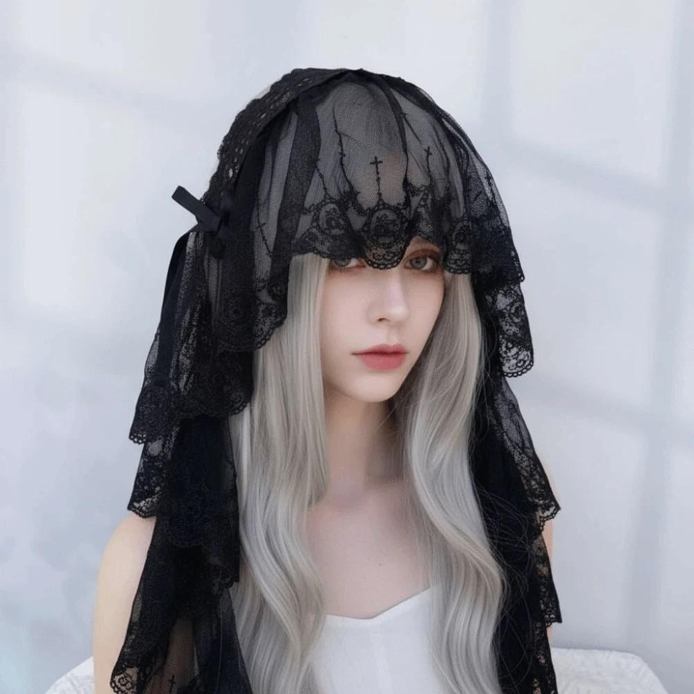 Black / White Lace Bow Hair Band Gothic Style Lolita Girls Headband Lolita Headwear Party