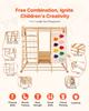 Indoor Jungle Gym, 7-in-1 Toddler Indoor Playground, 109 x 120 x 119.5 cm, with Wood and Rope Ladder, Net Ladder, Swing, Monkey Bar, Slide, Climbing