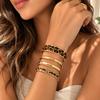 4Pcs Elegant Leopard Print Bangle Set Bohemian Style Open Bangle Stacking Bracelets  Jewelry Gift