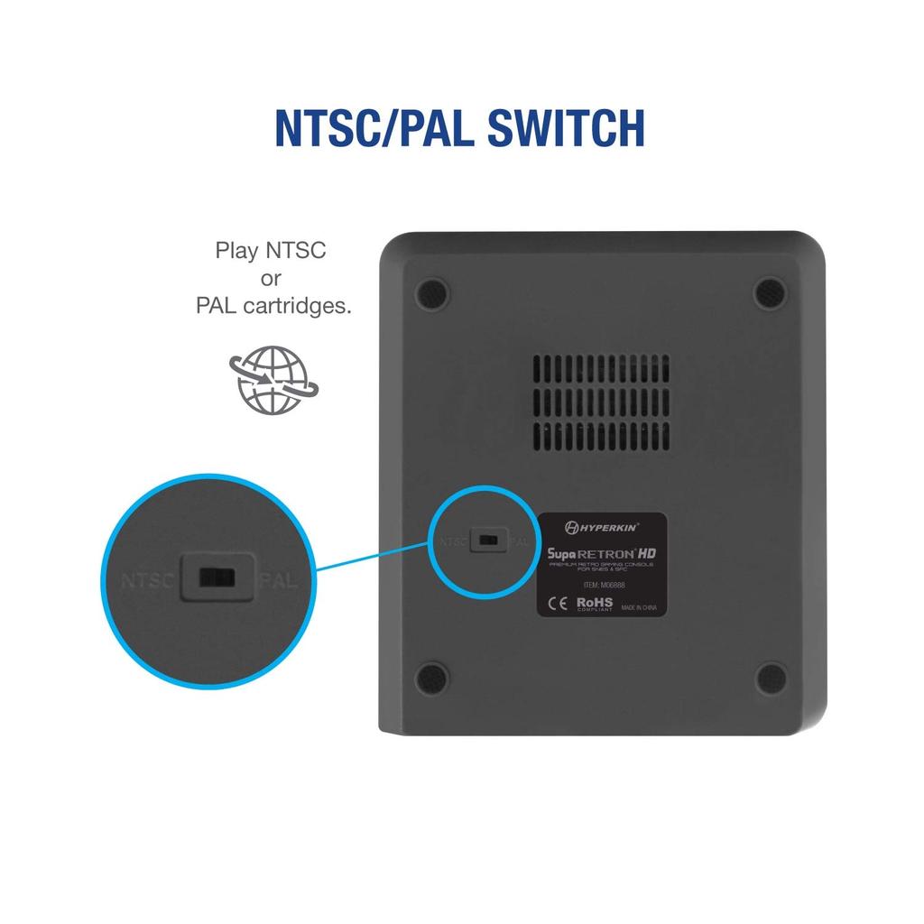 HYPERKIN Supa RetroN HD Premium Retro Game Compatible with Super Nintendo Gray SFC/SNES (NTSC/PAL)