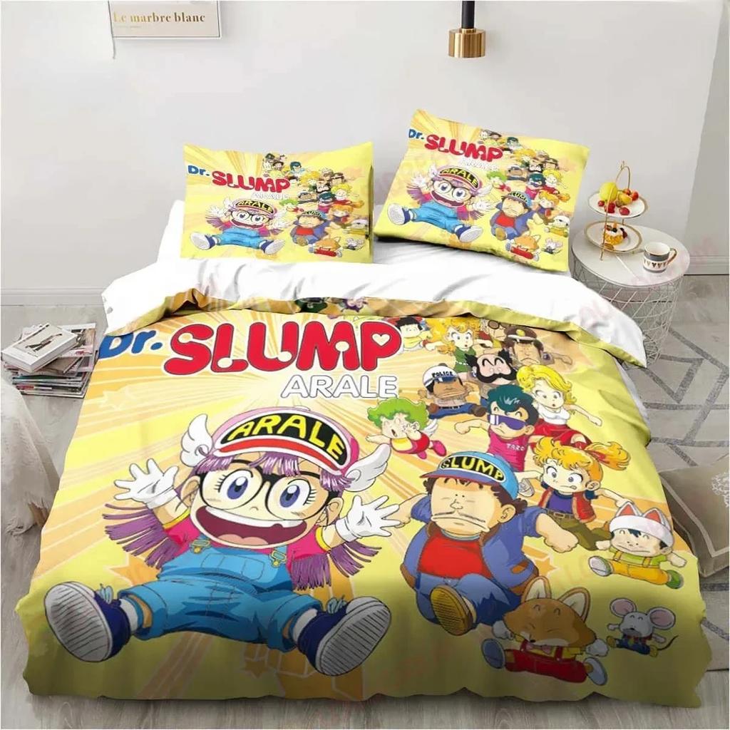 3D Мультяшный DR S-Slump Arale Комплект постельного белья Shet King Twin Double Детский Комплект постельного белья Из микрофибры или Полиэстера Мягкий с Мягкой Тканью Комплекты пододеяльников
