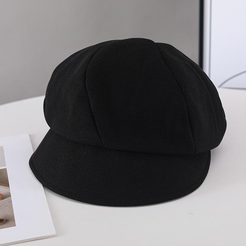 Octagonal hat children autumn and winter versatile fashion solid color bucket hat new face small simple painter newsboy hat tide