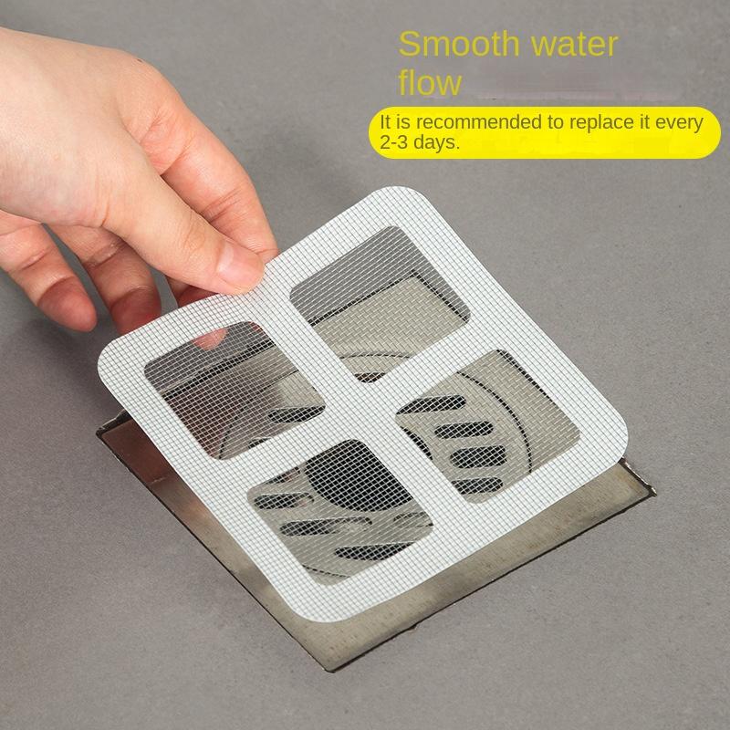 2708 Bathroom Hair Filter Blocking Net Bathroom Sewer Filter Kitchen Anti-clogging Insect-proof Self-adhesive Floor Drain Paste