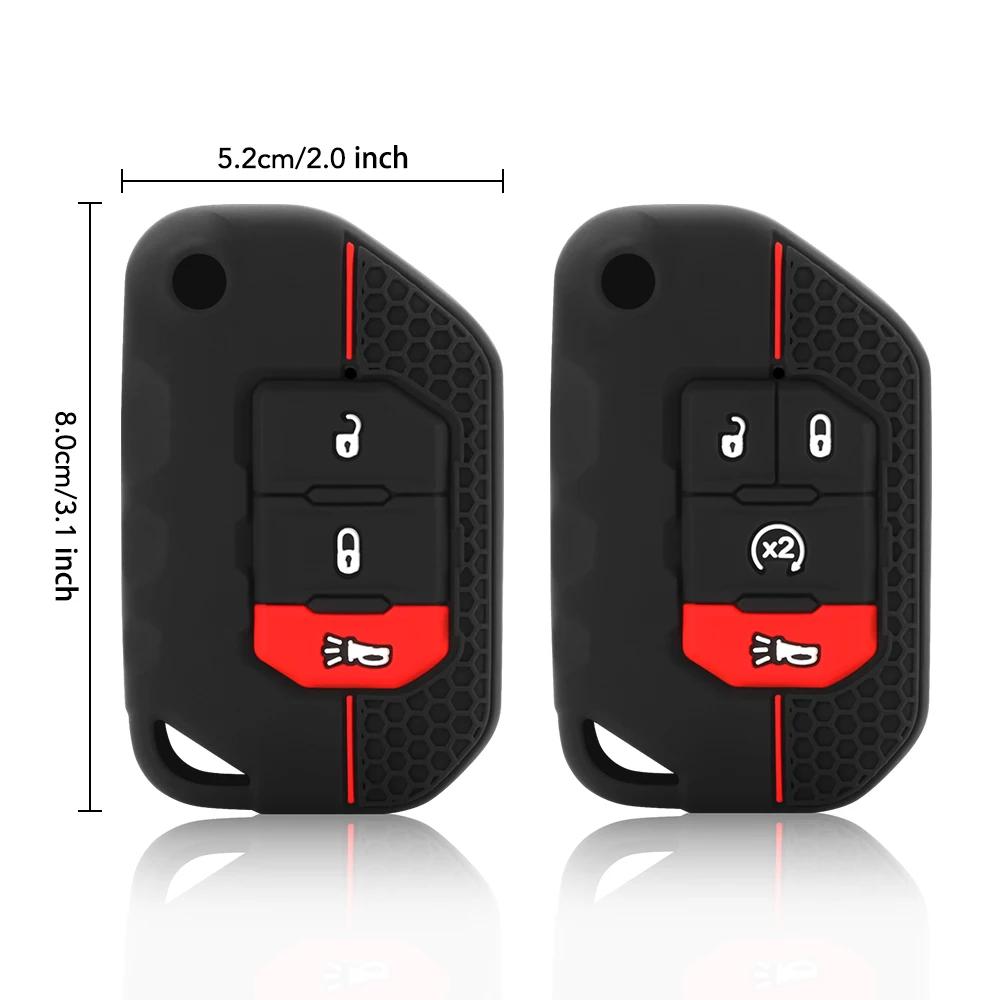 Силиконовый чехол для дистанционного смарт-ключа автомобиля для Jeep Wrangler Renegade Compass Grand Cherokee JL JLU защитный чехол для ключа