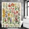 Винтажный ботанический принт, цветочная шторка для душа, декоративная шторка для ванной, водонепроницаемая шторка для душа с крючками