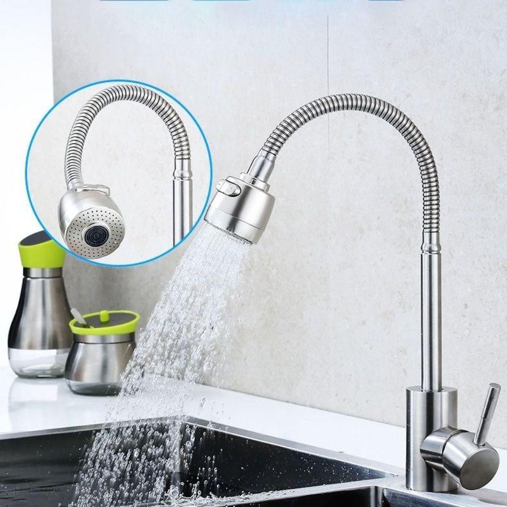 Rotatable Single Cold Water Faucet Universal Kitchen Water Tap Sink Water Tap Bathroom