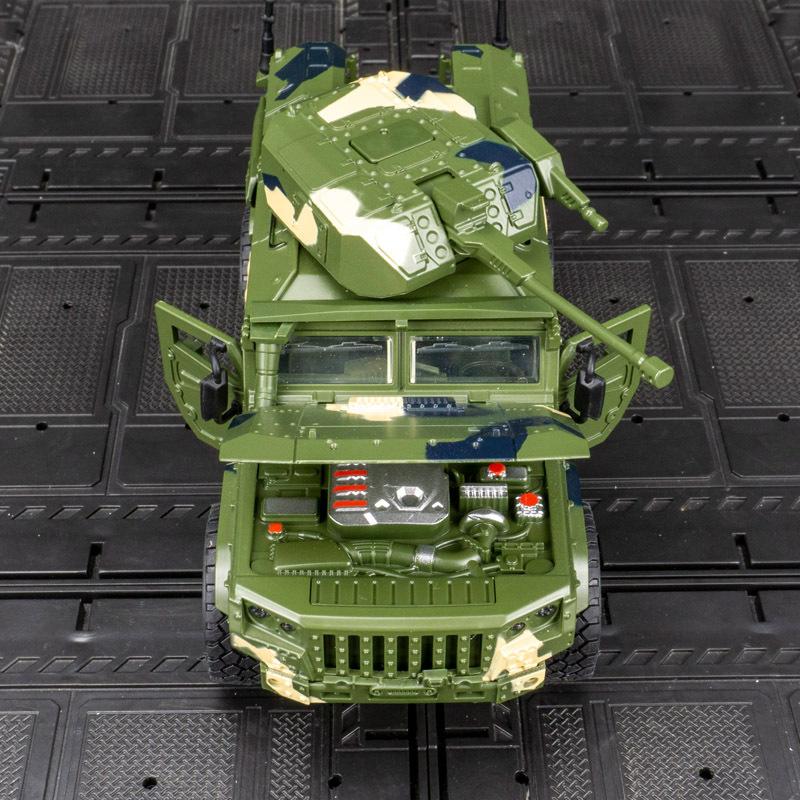 1/32 Scale Alloy Tiger Armored Military Truck Model Diecast Off-road With Sound and Light For Kids Toy