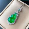 Jewelry Pendant Inlaid With Chalcedony Gourd Necklace Temperament Jade Pendant Women'S Pendant