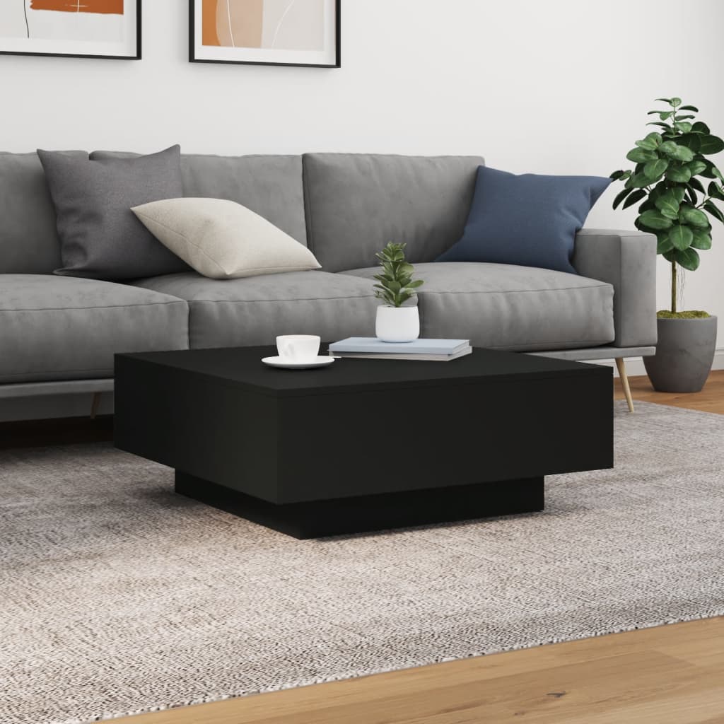 LED Coffee Table Black 80x80x31 cm