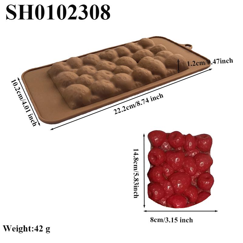 Силиконовая форма для шоколадных кусочков с рисунком клубники или малины, детские инструменты для выпечки конфет, форма для шоколада, кухонные принадлежности для выпечки