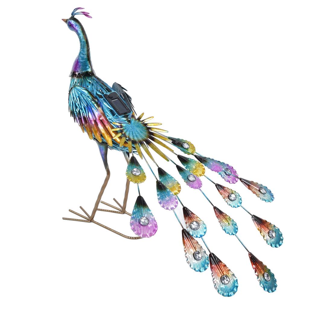 Уличный солнечный свет Яркая скульптура павлина Свет Садовый декоративный свет для двора Газона 69x55 см   27.2x21.7 дюймов