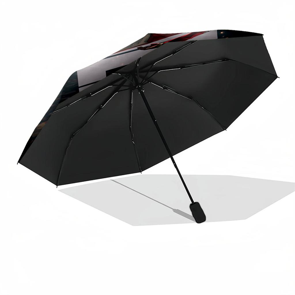 Ronaldo's Iconic Moment Compact Travel Automatic Umbrella with 8-Rib Sturdy Construction for Outdoor Daily Use Elegant Women's Umbrella Spiritual Gift