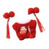 Plush Doll Bodysuit Costume Outifits Dress Up Dolls Jumpsuit for 6.69''dolls Clothes Headdress