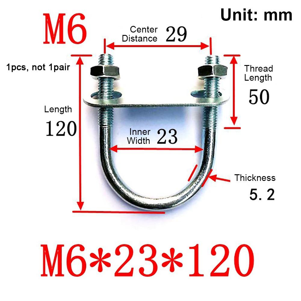 1 шт. Новый оцинкованный Q235 углеродистая сталь M8 зажим для круглой трубы с крепежными винтами круглый болт трубный U-образный хомут для круглой трубы