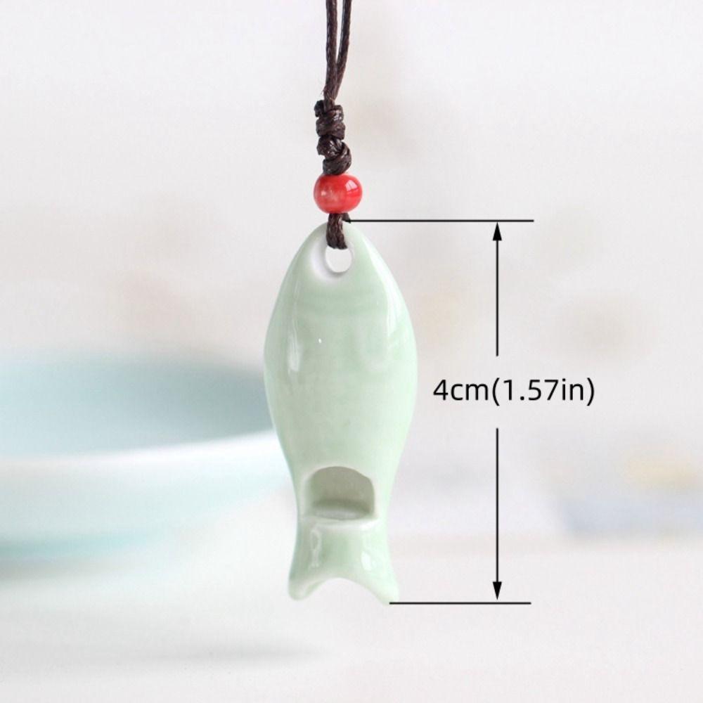 Chinese Style Porcelain Necklace Delicate Boho Ethnic Necklace Gifts Personalized Whistle Friend