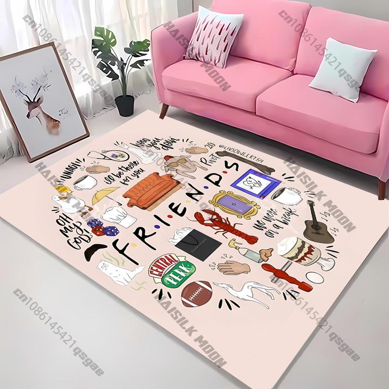 Movie Theme Friends Printed Carpet Rugs for Living Rooms Bedroom Entrance Door Mat Sofa Rugs Large Area Home Decor Rugs Gifts