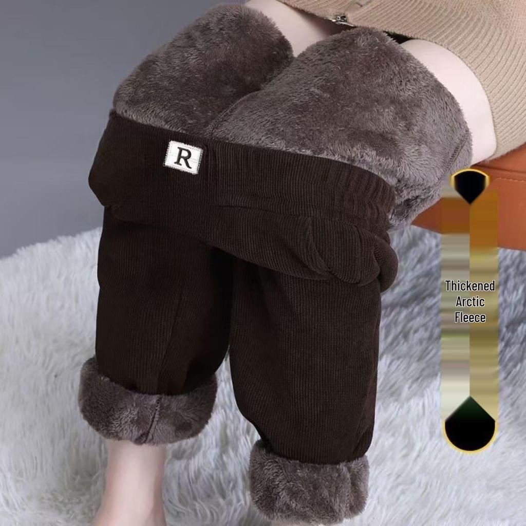 Женские гаремные брюки на флисовой подкладке из шенилла, утолщенные, больших размеров, повседневные, прямого кроя.