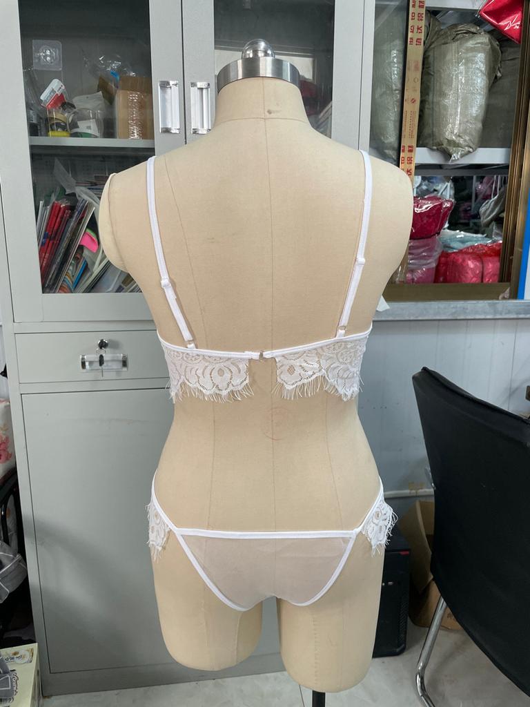 Women Floral Sheer Lace Bralette Unpadded Bra Strappy Lingerie