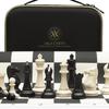 Tournament Chess X Foldable Silicone King Height Plastic Quadruple Weight Classic Staunton Chess Storage and Japanese Instruction Manual A&A Set, 20"