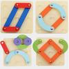Wooden Geometric Pegboard Puzzle Lightweight Color Cognize Puzzle Board Game  Educational Toys