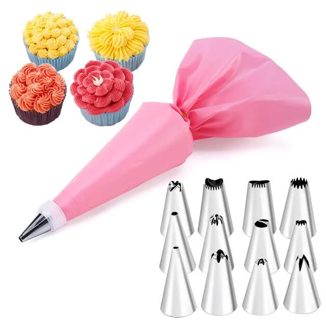 Cream Nozzles Pastry Tools Accessories For Cake Decorating Tools Reusable Pastry Bag Kitchen Bakery Confectionery Equipment
