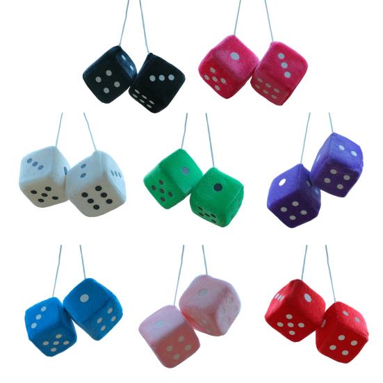 Подвеска в виде плюшевой игральной кости со шнурком, винтажное подвесное украшение для автомобиля, снятие стресса