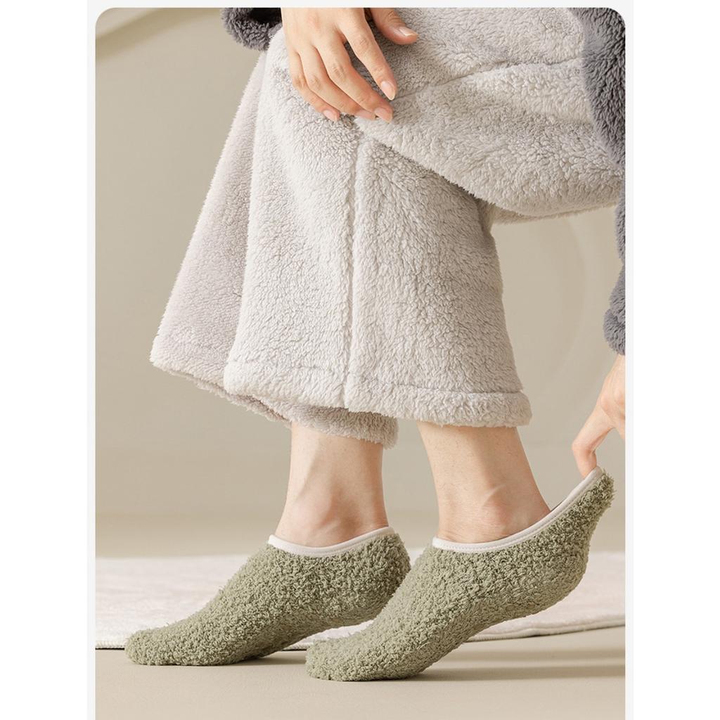 10-1 Теплые и нескользящие носки для пола из кораллового флиса для мужчин и женщин, грелки для ног на зиму, грелки для ног и толстые бархатные домашние носки для сна