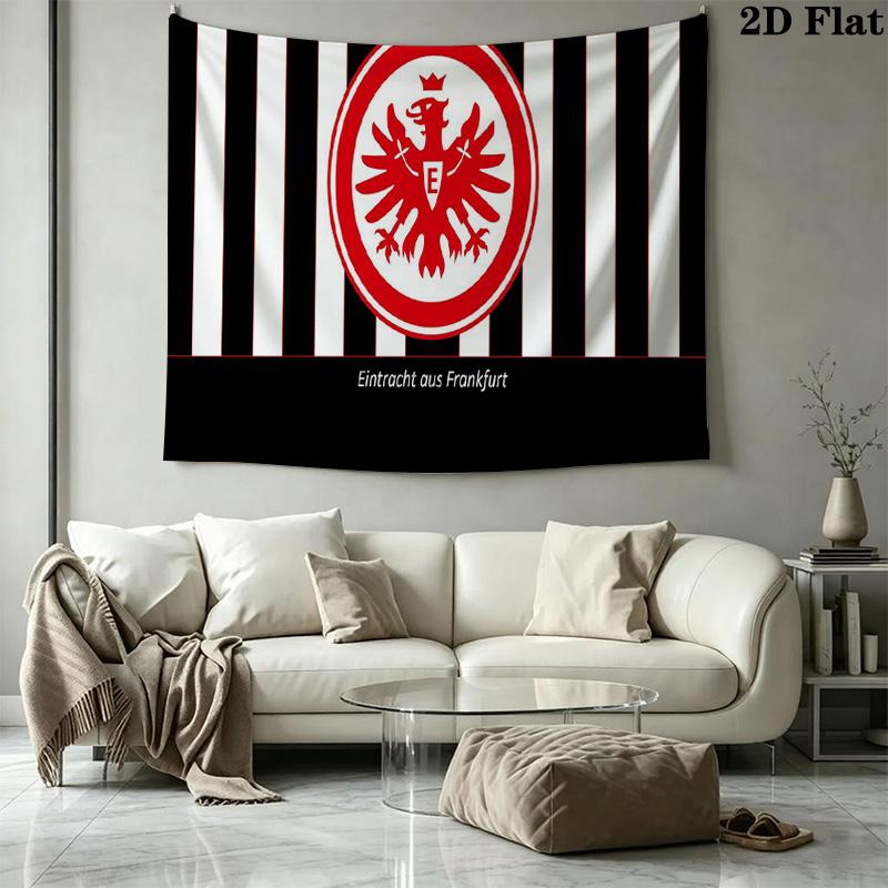 Eintracht Frankfurt logo Wall Tapestry Aesthetic Wall Hanging Printed Fabric Blanket Decorative Tapestries for Bedroom Living Room Home Decor