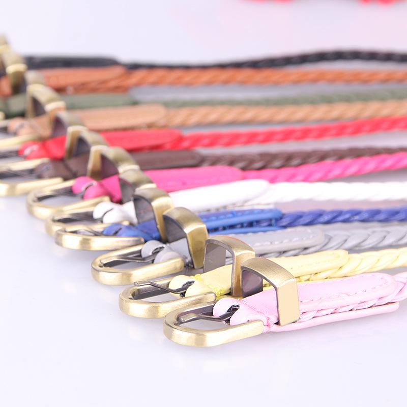 New Hand-Woven Women's Pin Buckle Thin Belt