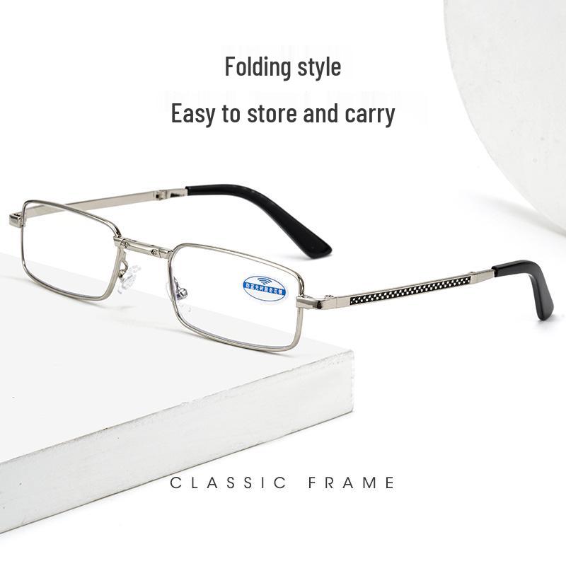 High-Definition Folding Reading Glasses - Metal Alloy Full-Frame, Anti-Fatigue Goggles, Easy To Carry