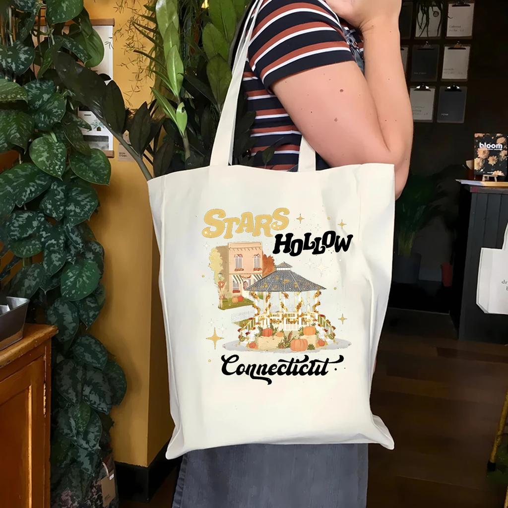 Stars Hollow Fall Vintage Tote Bag Gilmore Girls Tote Bag Stars Hollow Women Canvas Bag Gilmore Girls Merch Lukes Diner Tote Bag