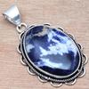 Подвеска содалит драгоценный камень ручной работы подарок для нее серебряные украшения 1.75"