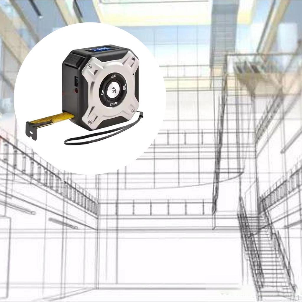 2 в 1 рулетка с подсветкой 131 фут дальномер и 16 футов ручной измеритель черный и